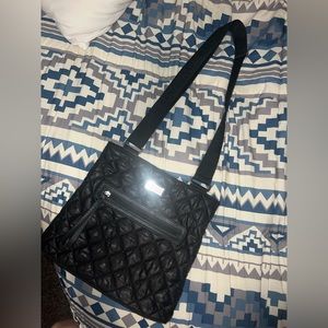 Black adjustable strap purse